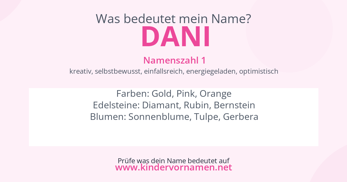 Was bedeutet der Name Dani?