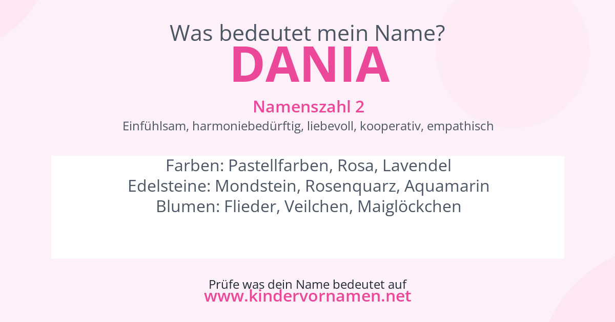 Was bedeutet der Name Dania?