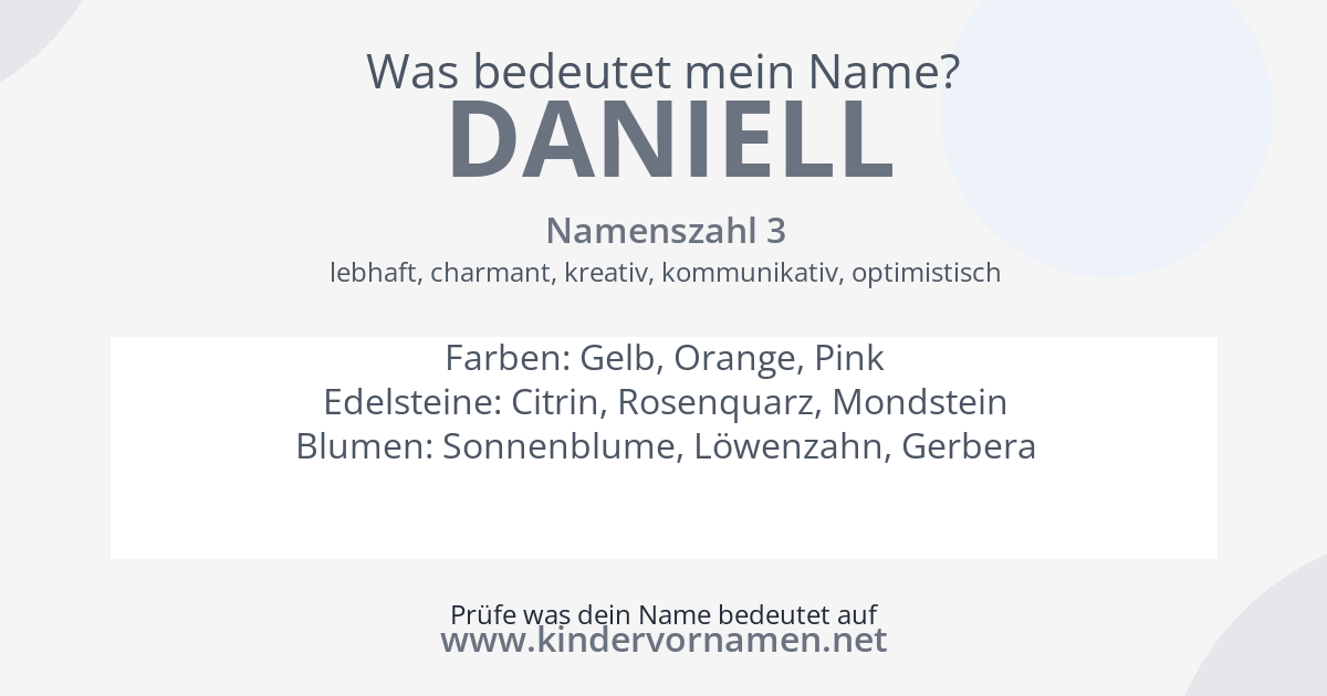 Was bedeutet der Name Daniell?