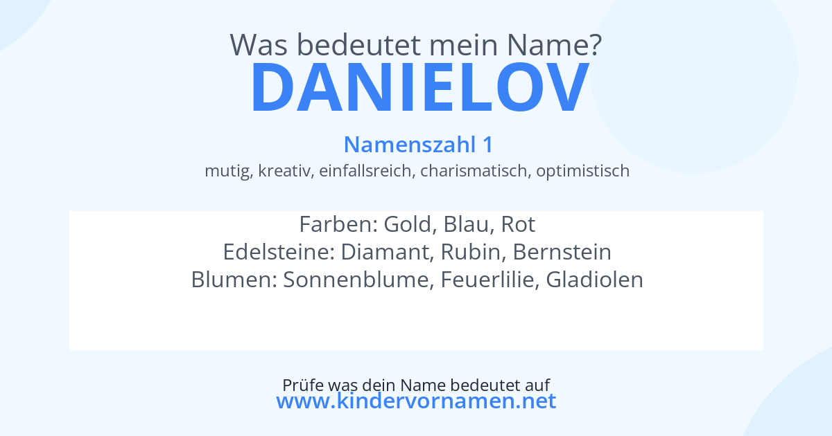Was bedeutet der Name Danielov?