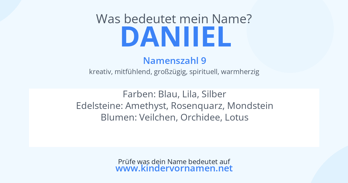 Was bedeutet der Name Daniiel?