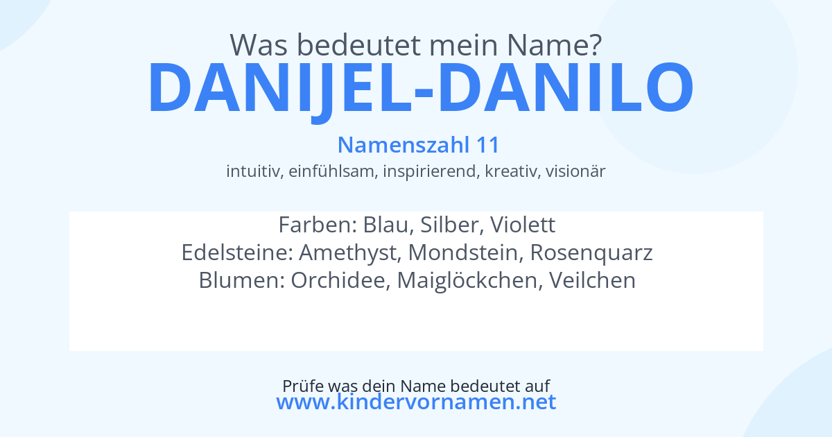 Was bedeutet der Name Danijel-Danilo?