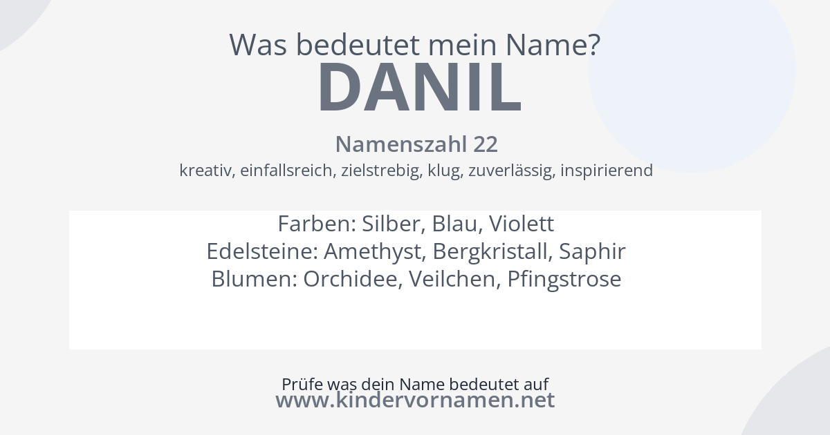 Was bedeutet der Name Danil?