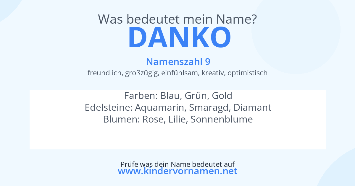 Was bedeutet der Name Danko?