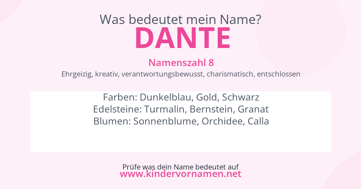 Was bedeutet der Name Dante?