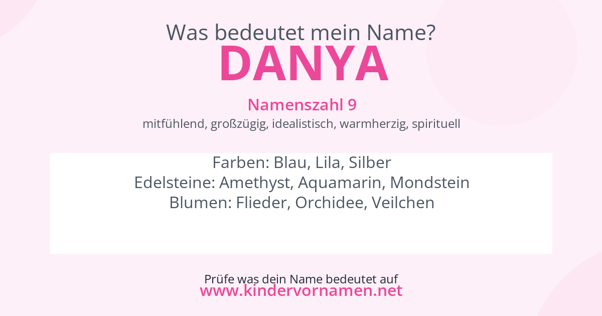 Was bedeutet der Name Danya?