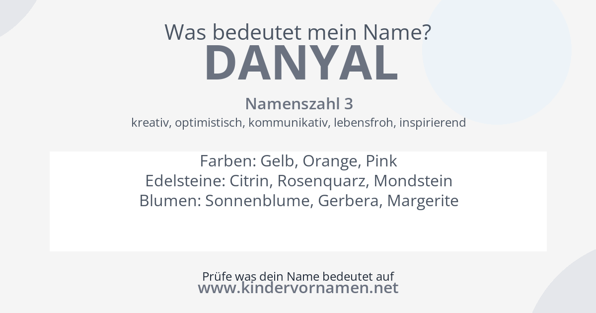 Was bedeutet der Name Danyal?