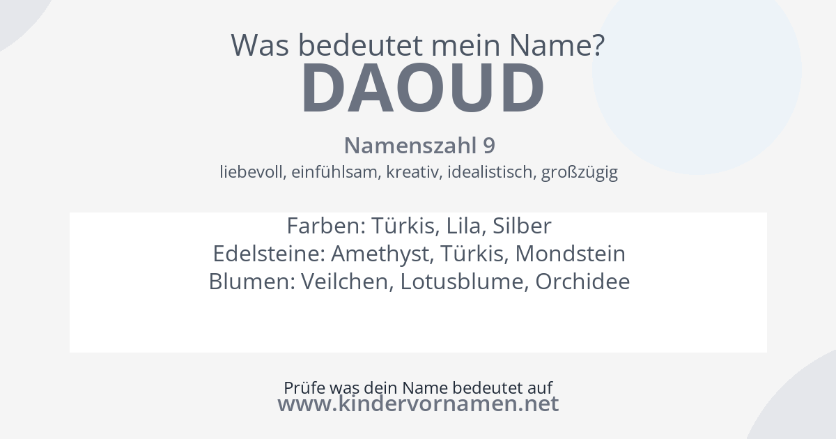 Was bedeutet der Name Daoud?