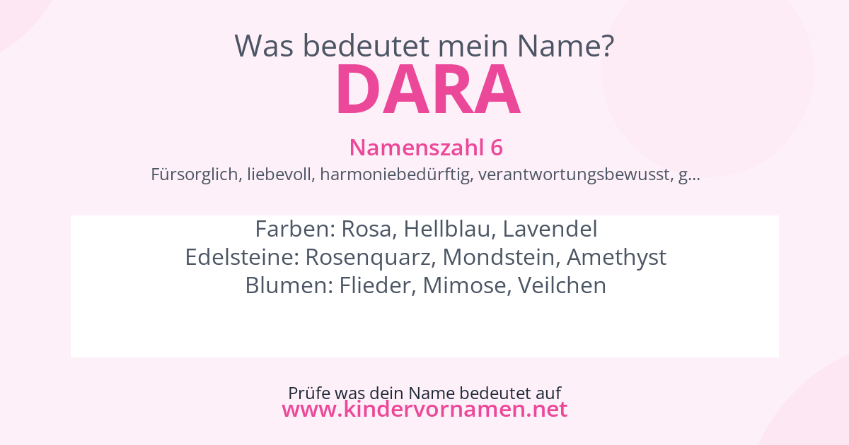 Was bedeutet der Name Dara?