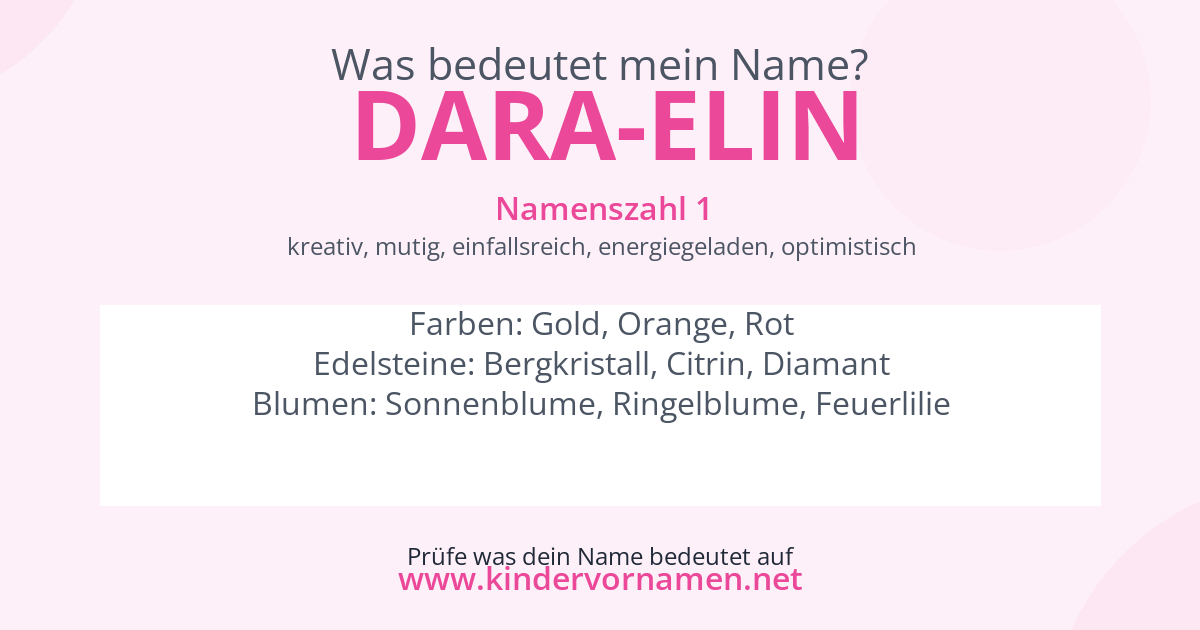 Was bedeutet der Name Dara-Elin?