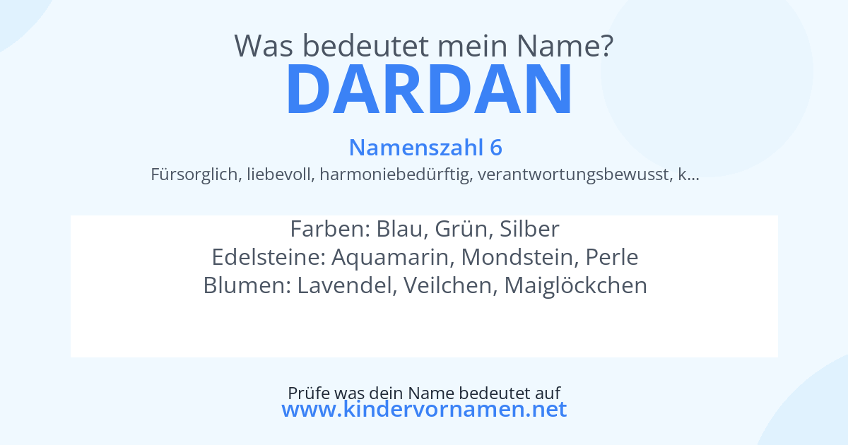 Was bedeutet der Name Dardan?