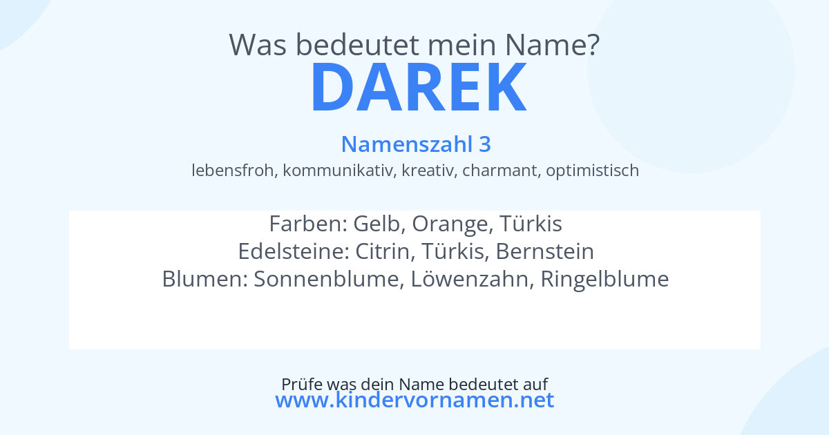 Was bedeutet der Name Darek?