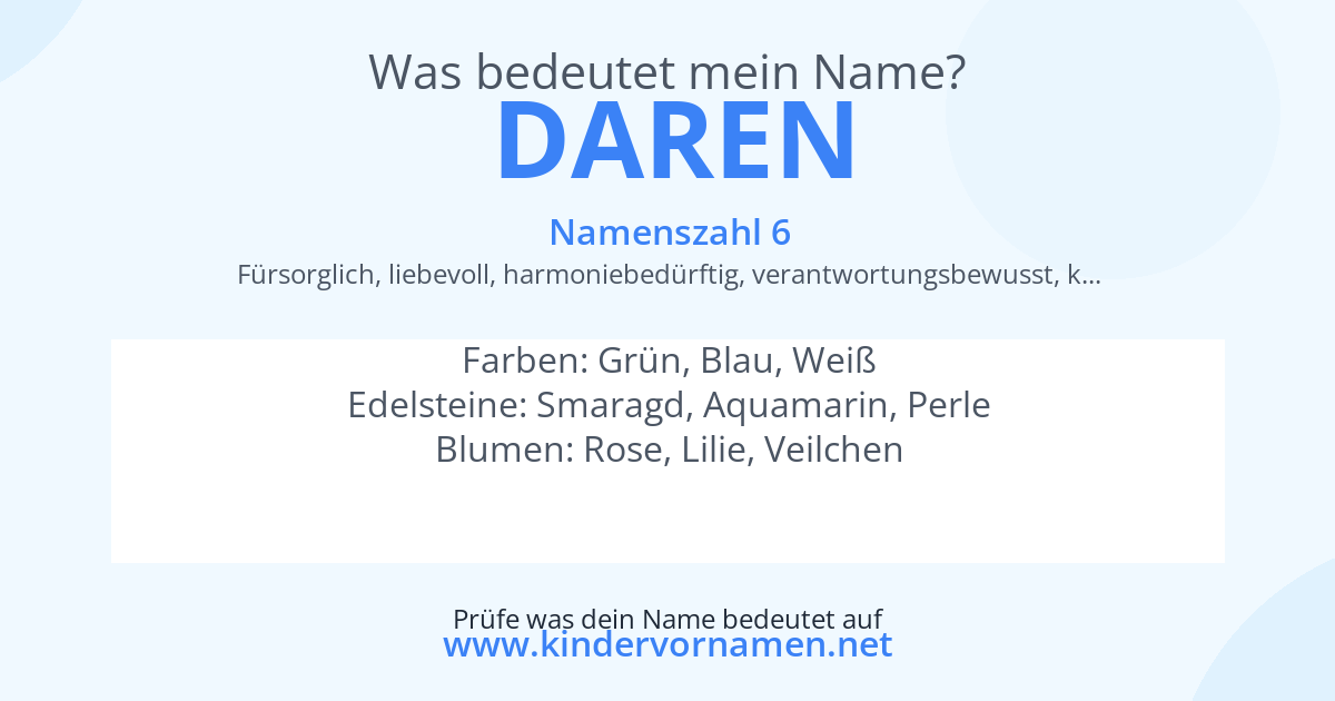 Was bedeutet der Name Daren?