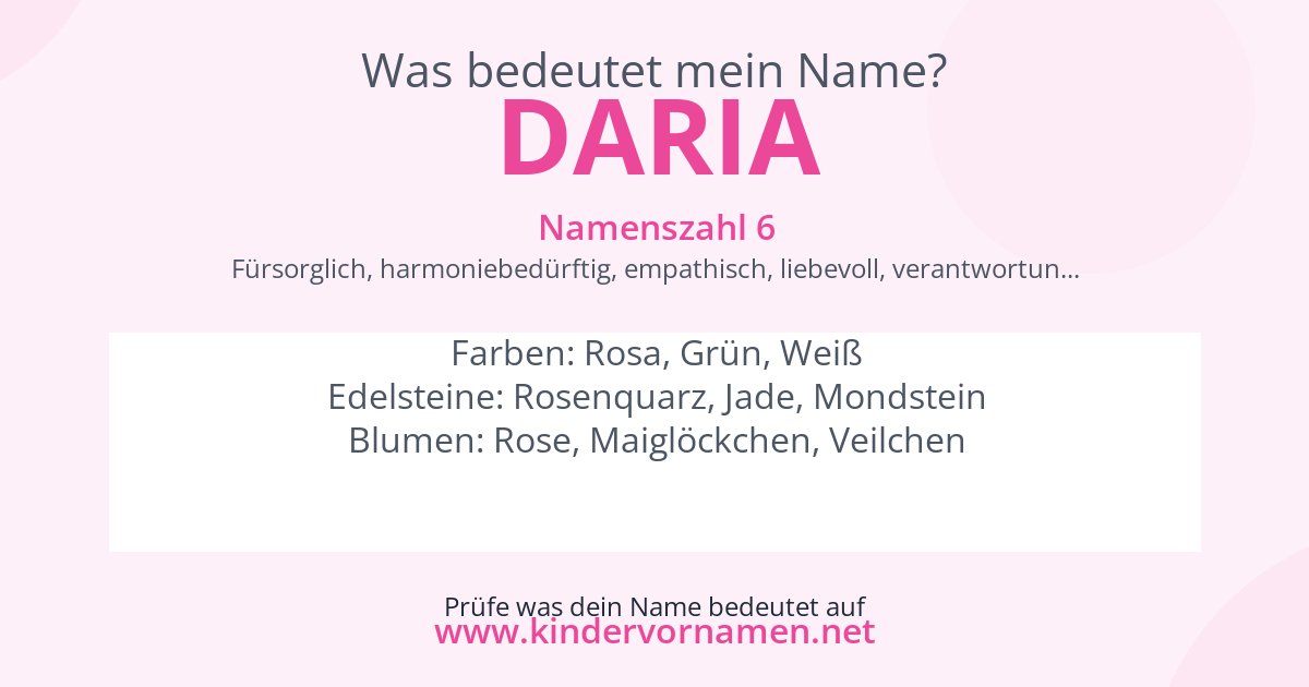 Was bedeutet der Name Daria?