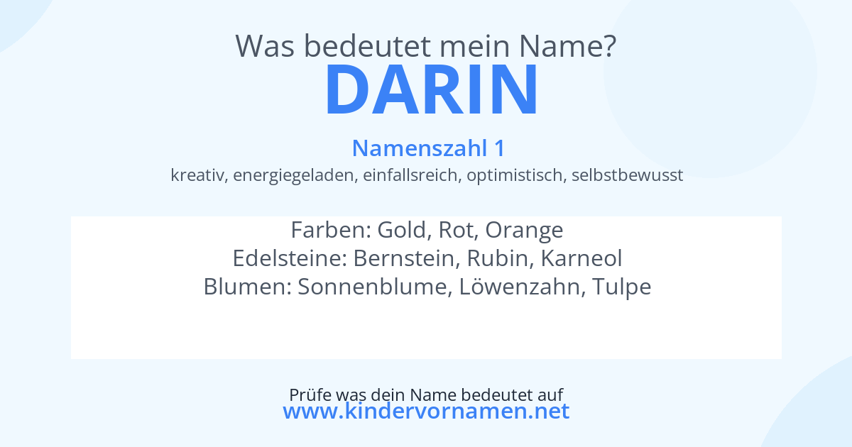 Was bedeutet der Name Darin?