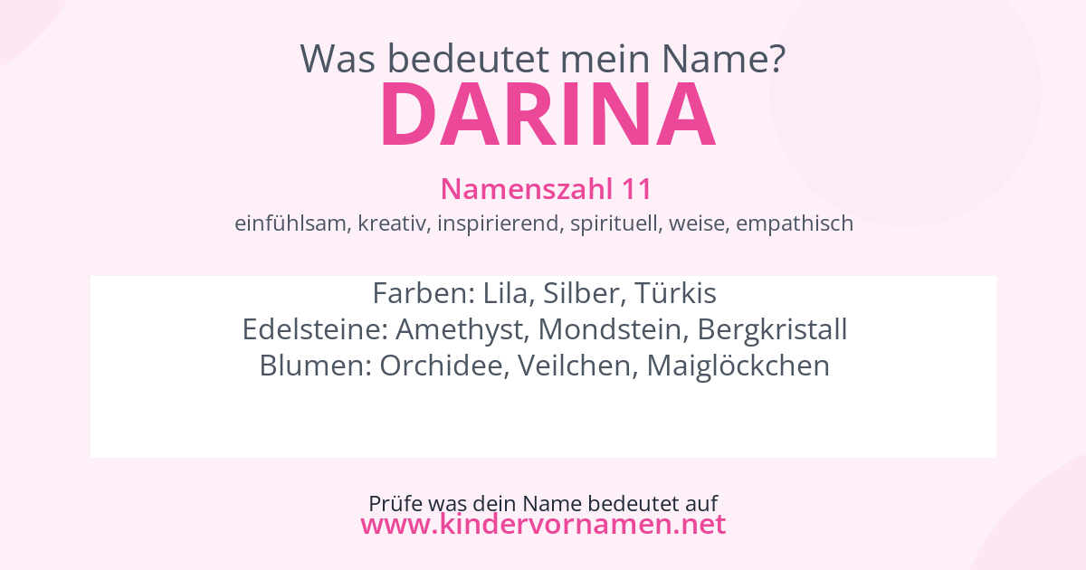 Was bedeutet der Name Darina?