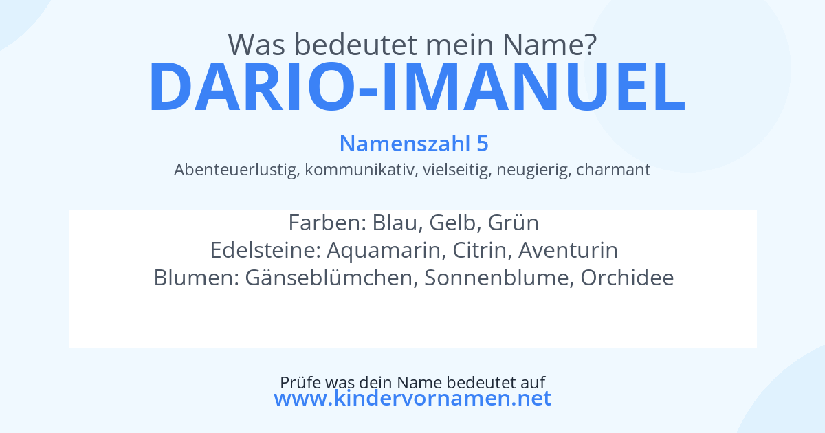 Was bedeutet der Name Dario-Imanuel?