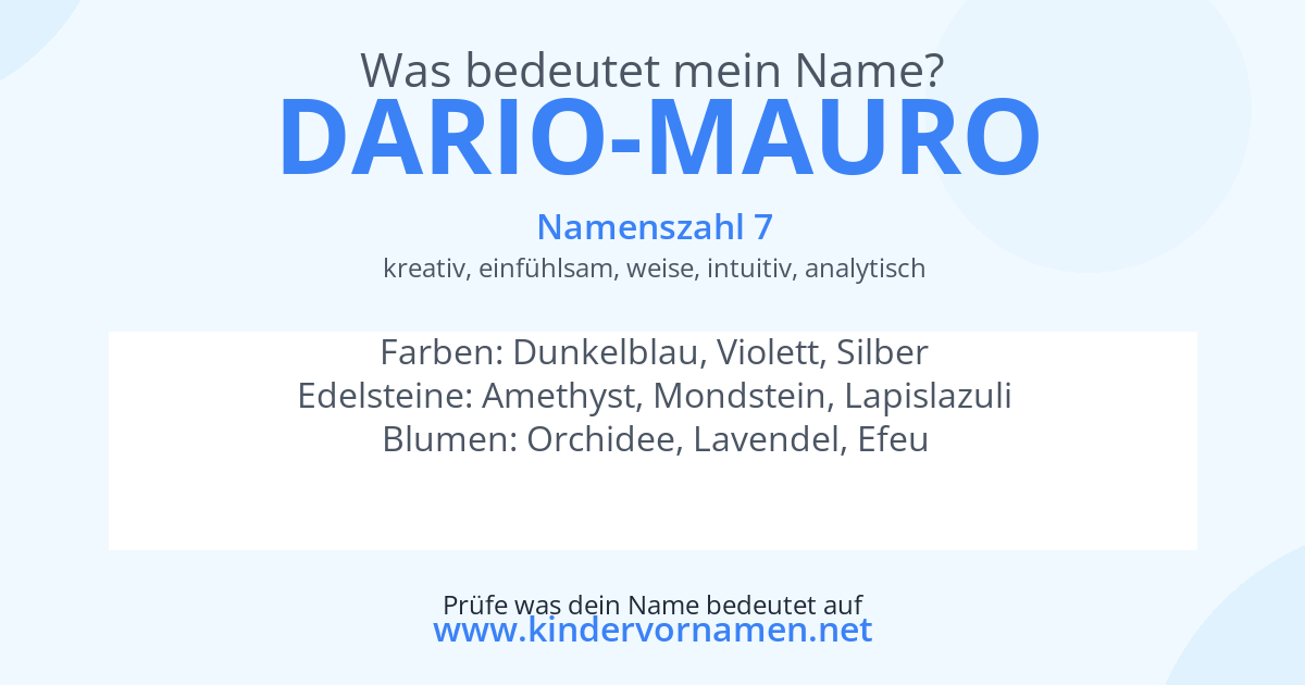 Was bedeutet der Name Dario-Mauro?