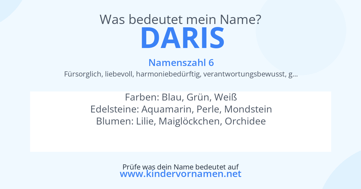 Was bedeutet der Name Daris?