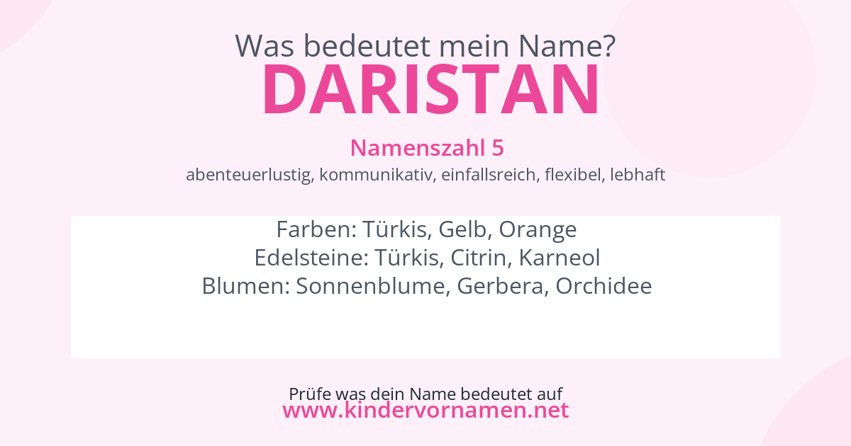 Was bedeutet der Name Daristan?