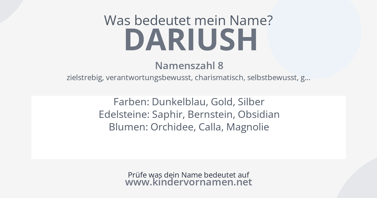 Was bedeutet der Name Dariush?