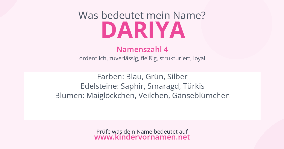 Was bedeutet der Name Dariya?