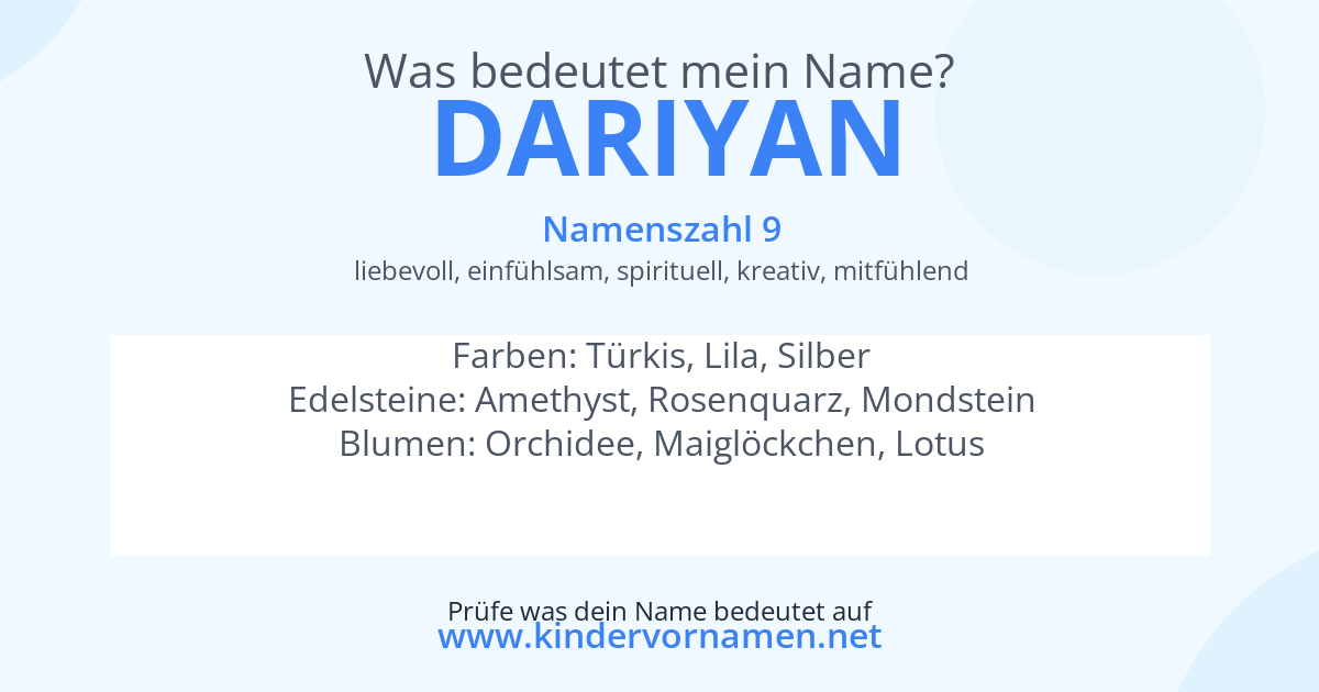 Was bedeutet der Name Dariyan?