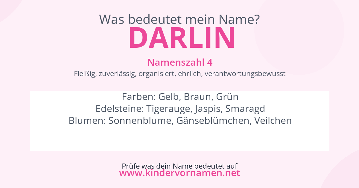 Was bedeutet der Name Darlin?
