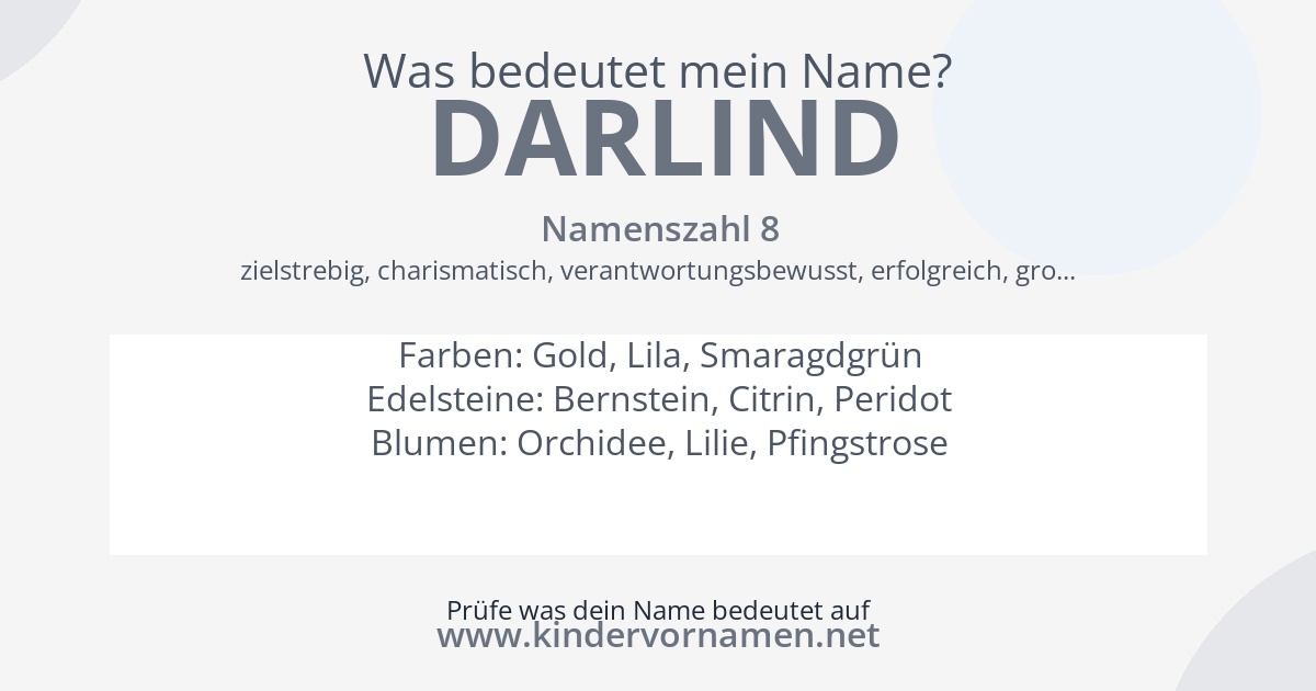 Was bedeutet der Name Darlind?