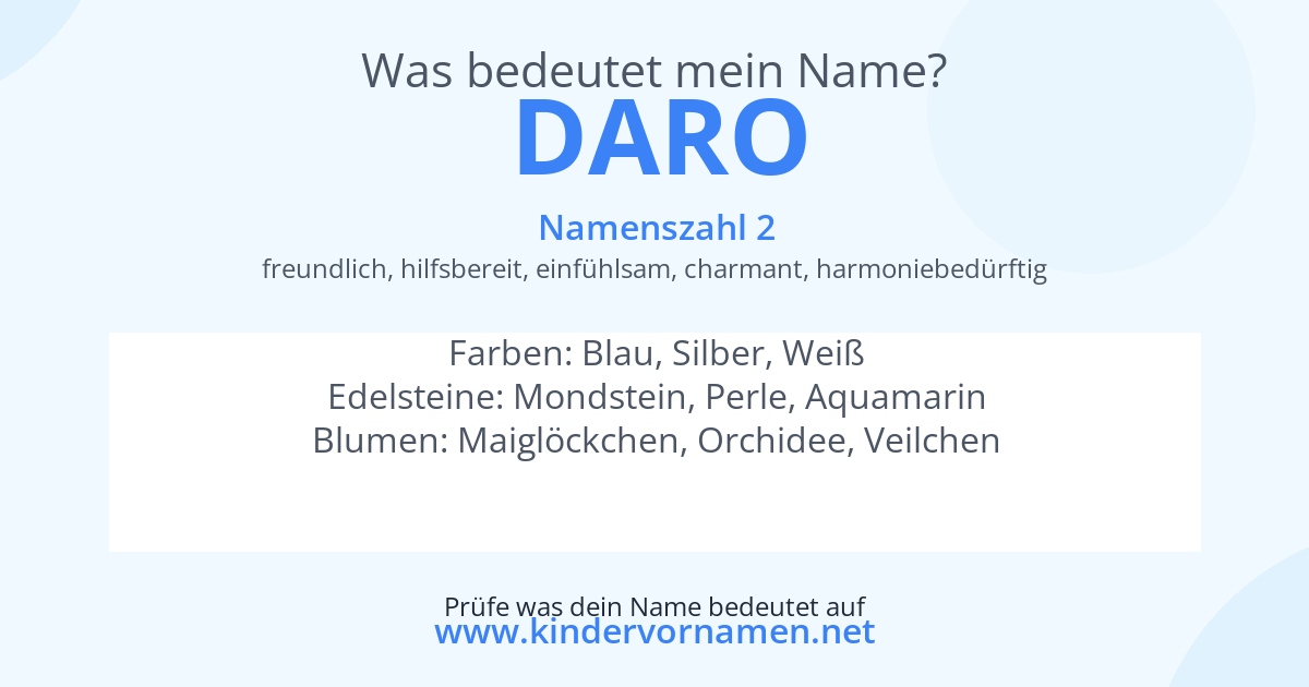 Was bedeutet der Name Daro?