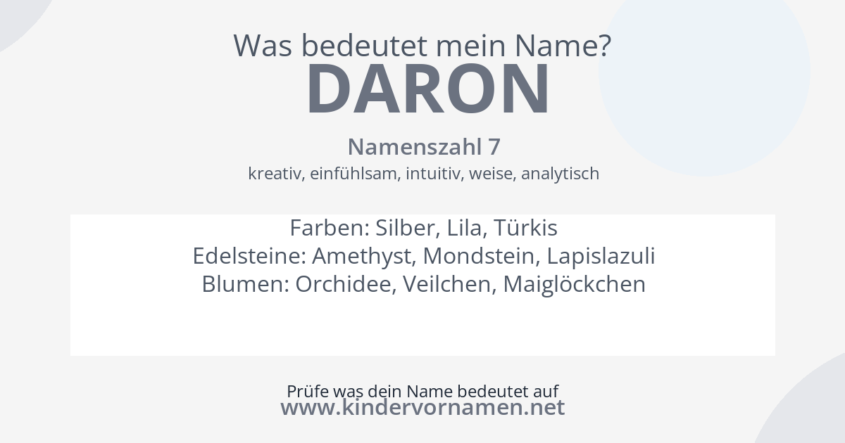 Was bedeutet der Name Daron?