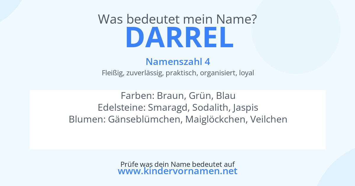 Was bedeutet der Name Darrel?