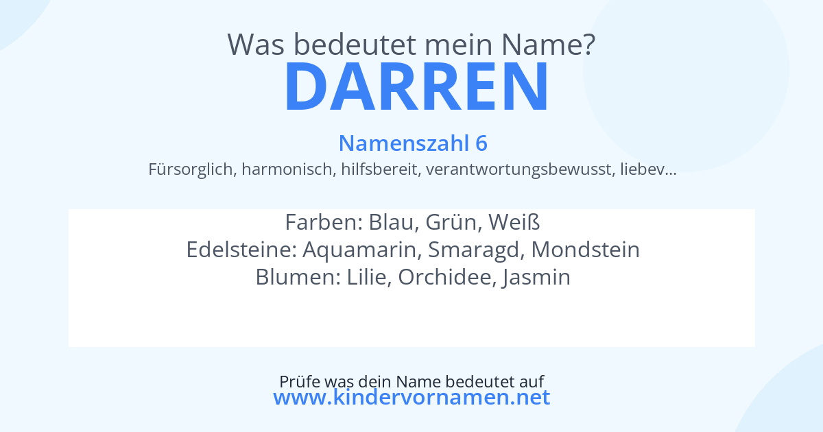Was bedeutet der Name Darren?
