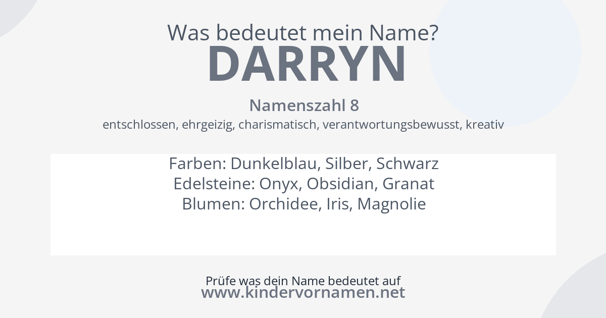 Was bedeutet der Name Darryn?
