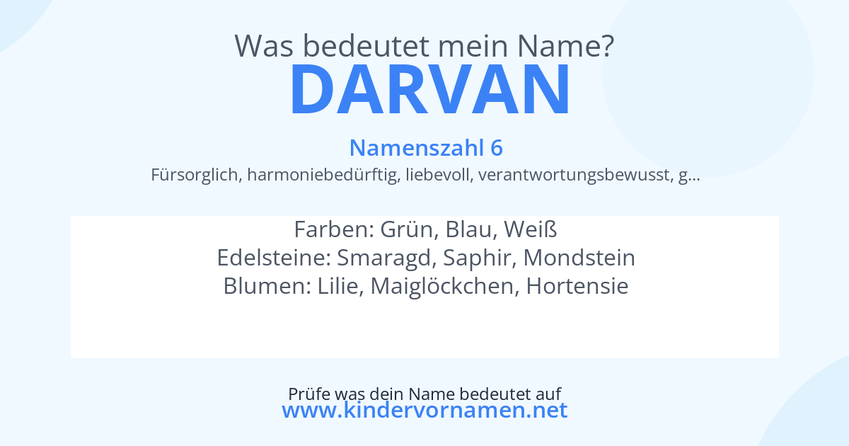 Was bedeutet der Name Darvan?