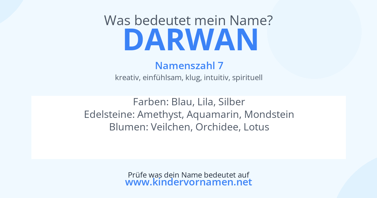 Was bedeutet der Name Darwan?