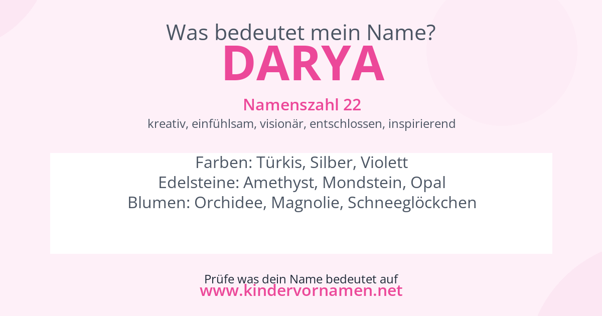 Was bedeutet der Name Darya?