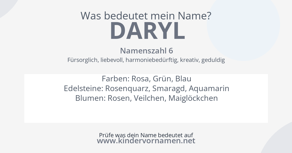 Was bedeutet der Name Daryl?