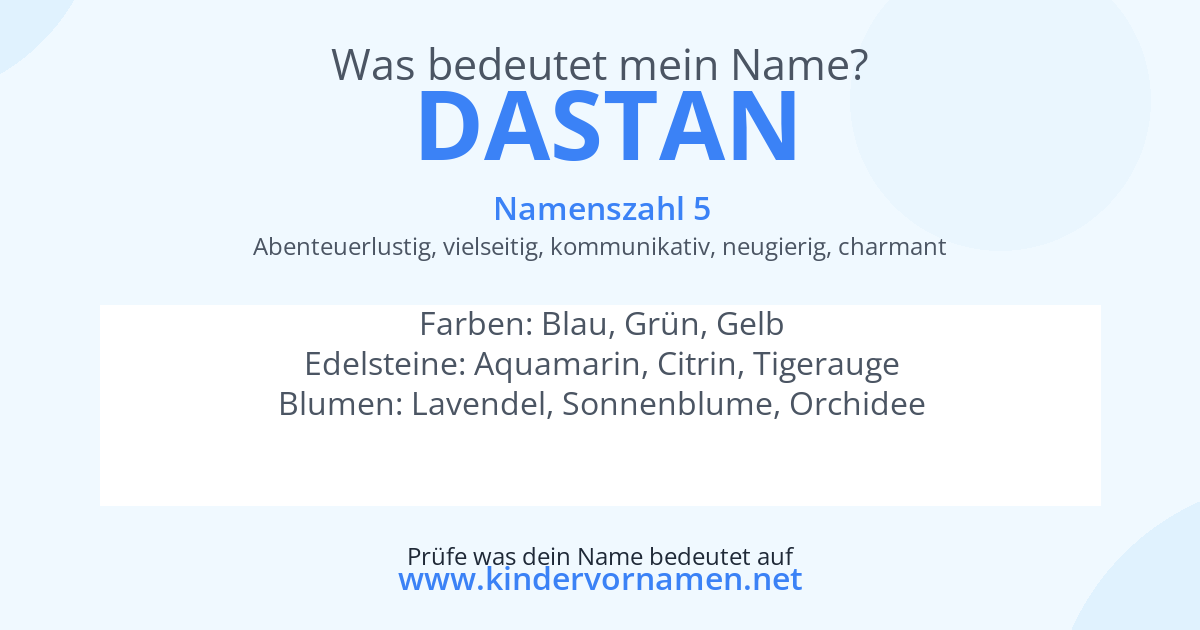 Was bedeutet der Name Dastan?