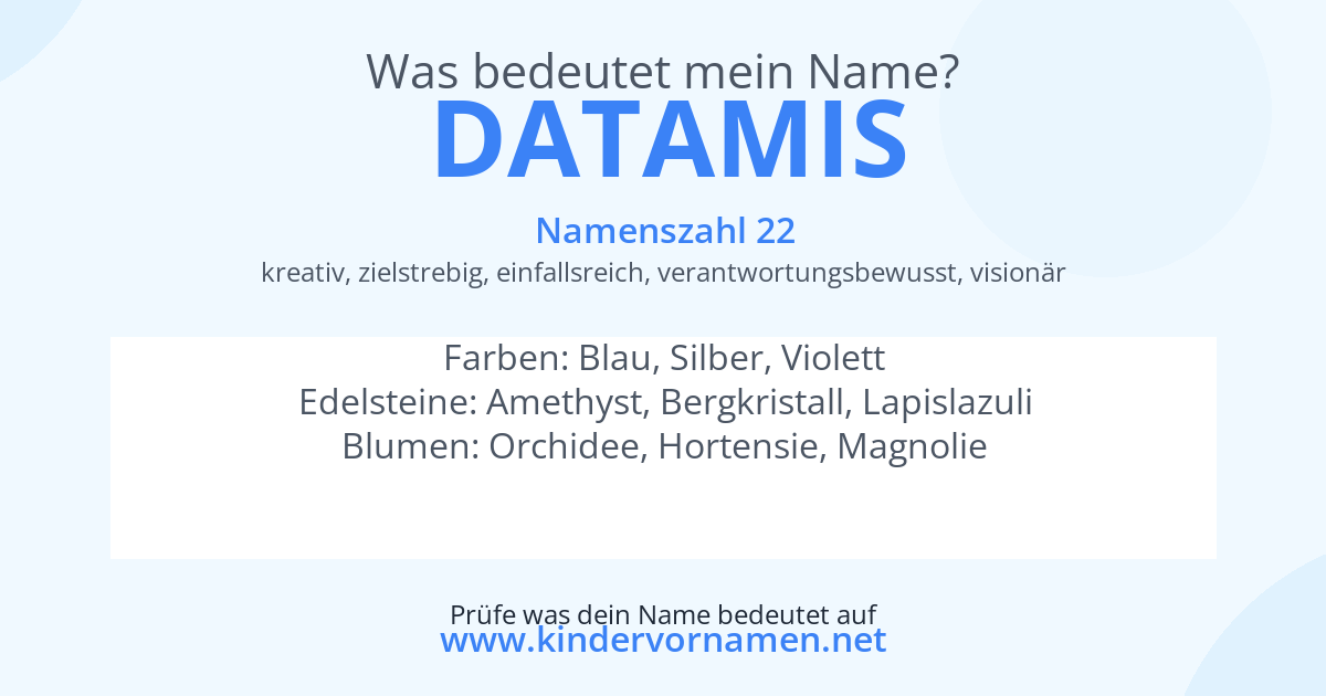 Was bedeutet der Name Datamis?