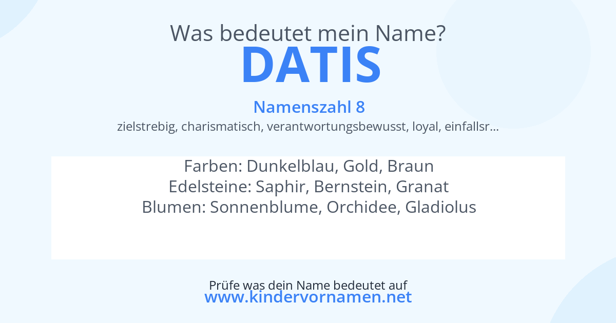 Was bedeutet der Name Datis?