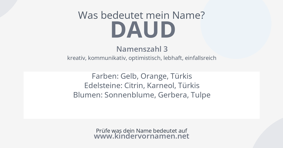 Was bedeutet der Name Daud?