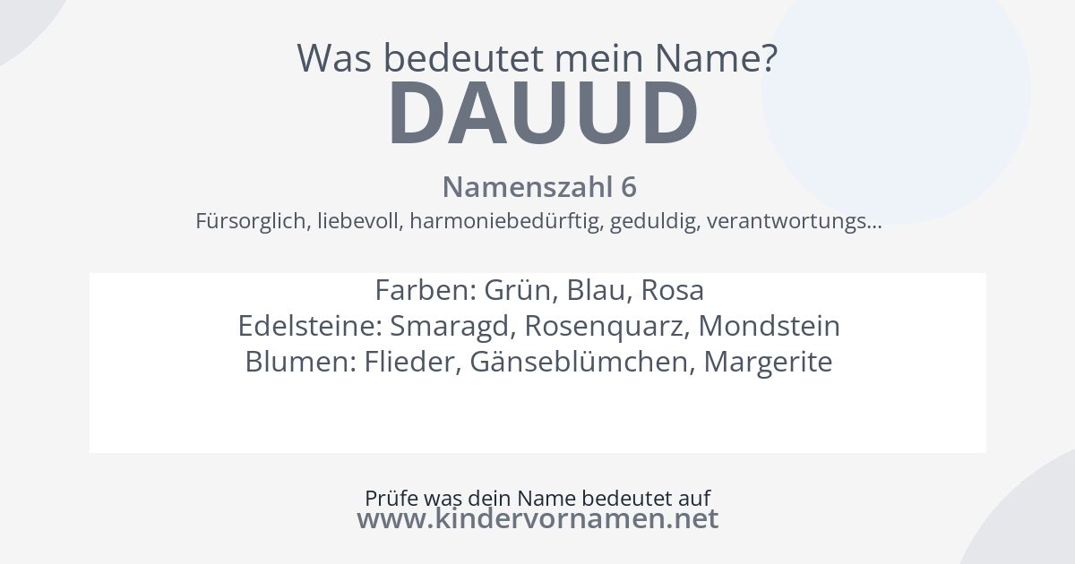 Was bedeutet der Name Dauud?