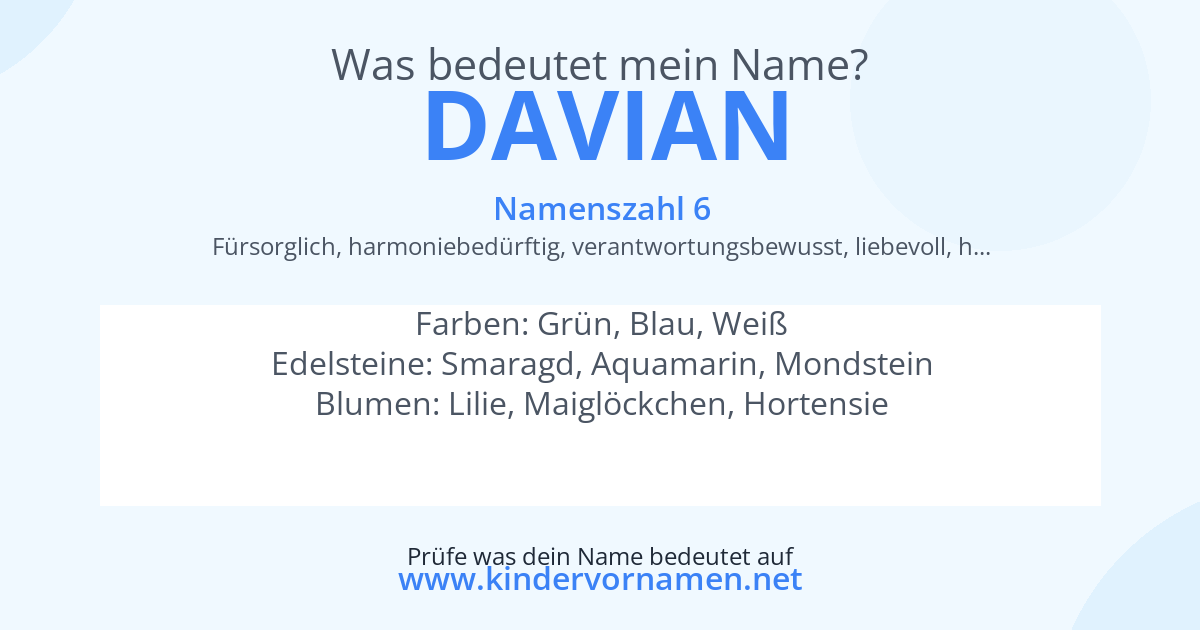 Was bedeutet der Name Davian?