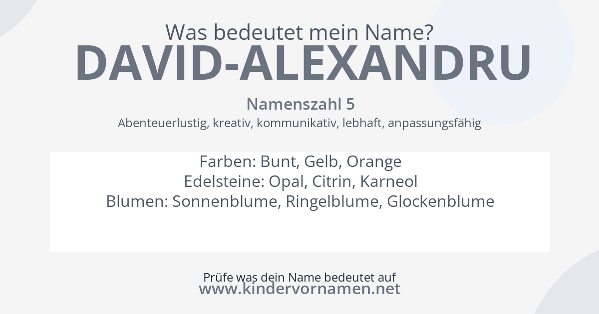 Was bedeutet der Name David-Alexandru?