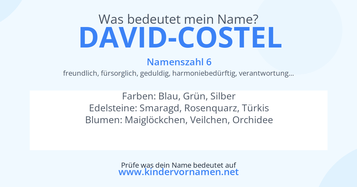 Was bedeutet der Name David-Costel?