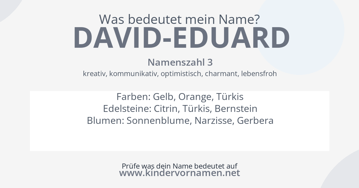 Was bedeutet der Name David-Eduard?