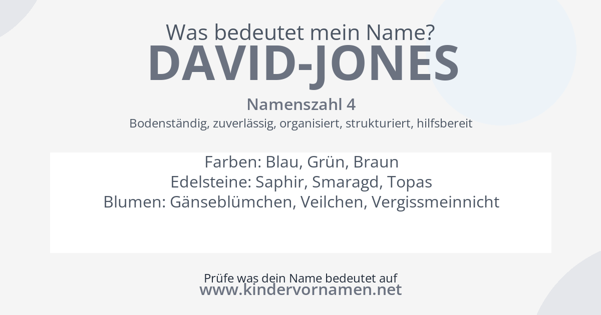 Was bedeutet der Name David-Jones?