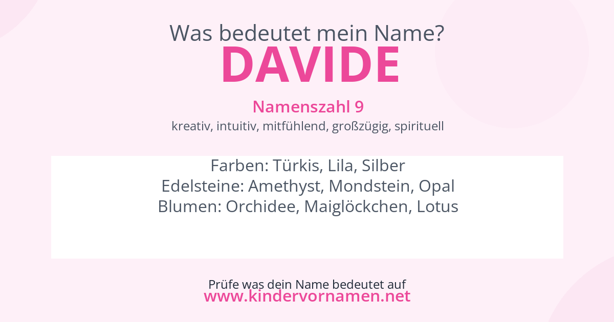 Was bedeutet der Name Davide?