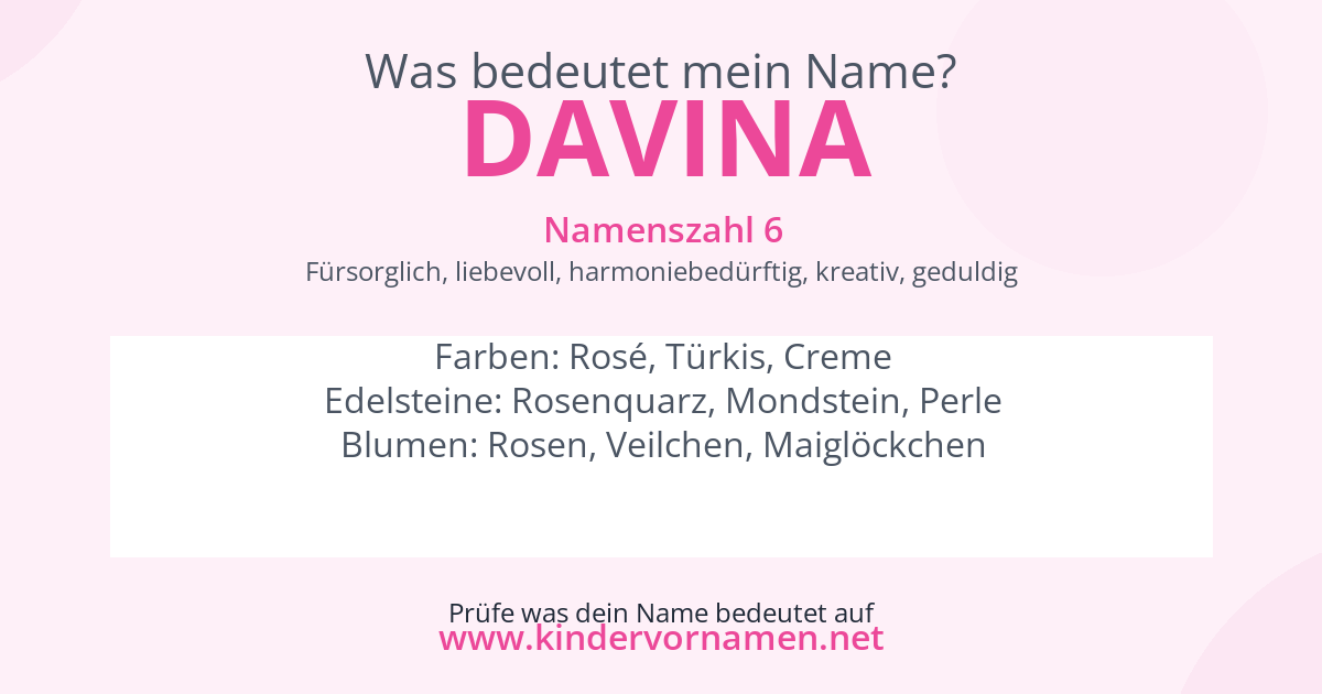 Was bedeutet der Name Davina?